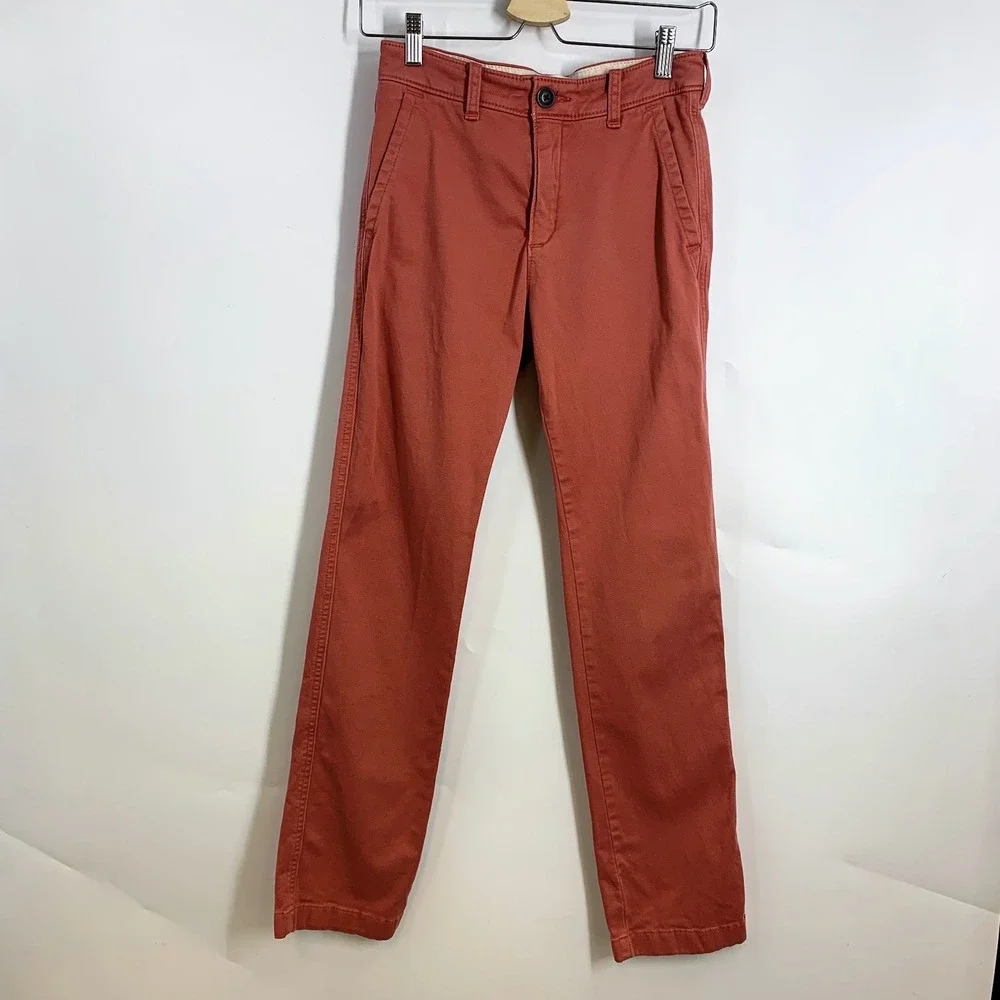 Abercrombie Kids Slim Pants Coral Red Chino Casual Boys Size 15/16